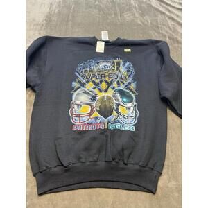 Vintage 2005 Super Bowl XXXIX Patriots Eagles NFL Crewneck Gray Sweatshirt LARGE